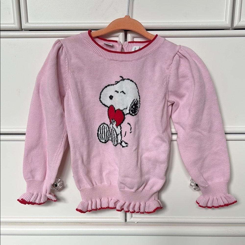 Janie and Jack x Peanuts Kids Pink Snoopy Sweater